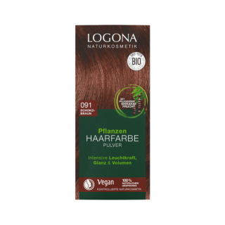 LOGONA Prášková farba na vlasy – Chocolate Brown